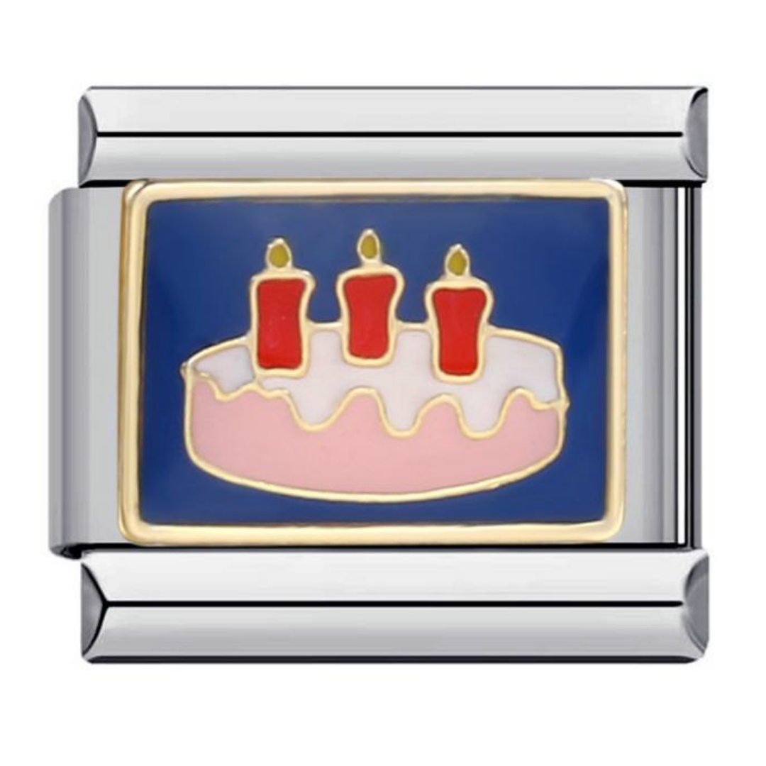 Charm pastel de cumpleaños esmaltado