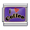 Charm I love coffee esmaltado morado