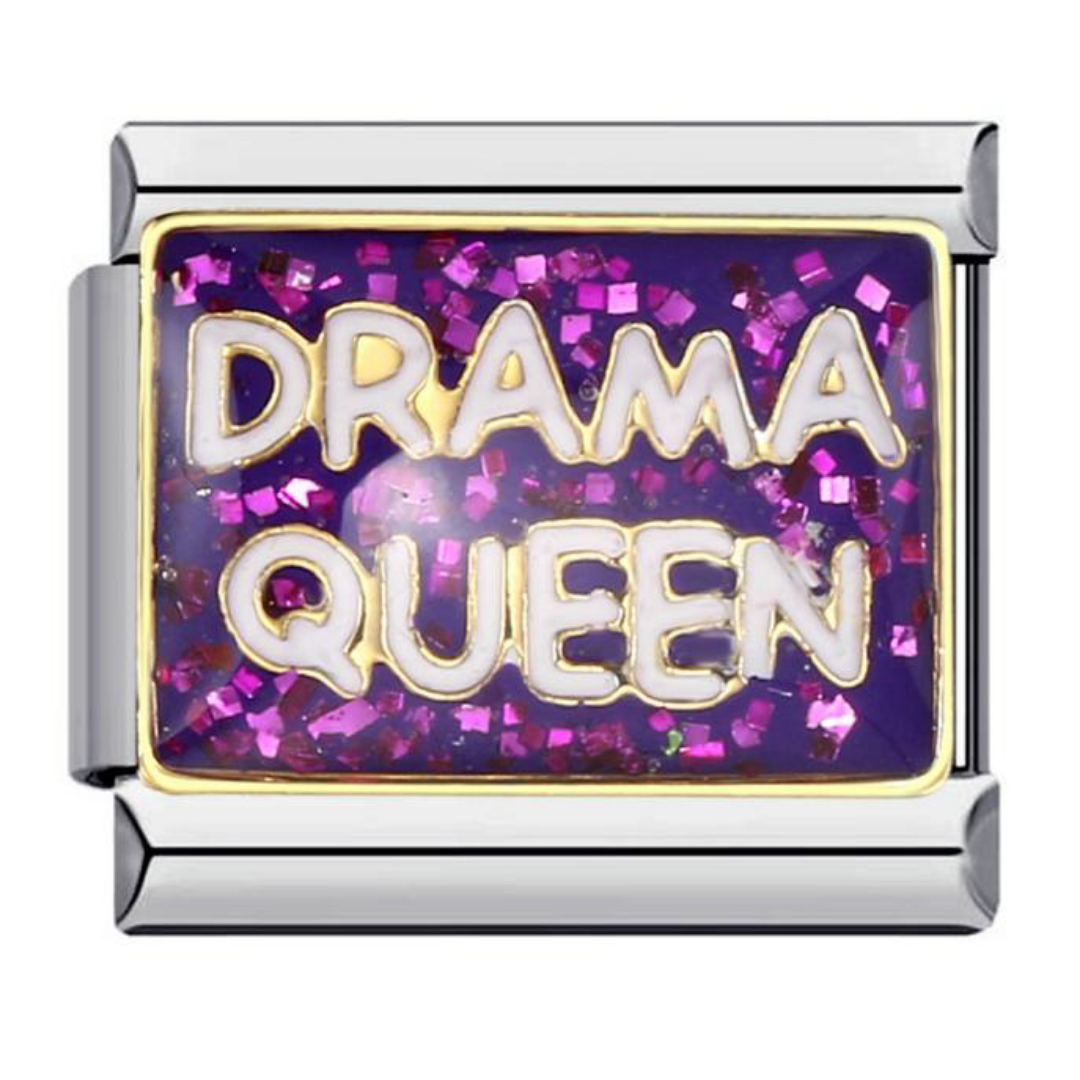 Charm Drama Queen morado con brillos
