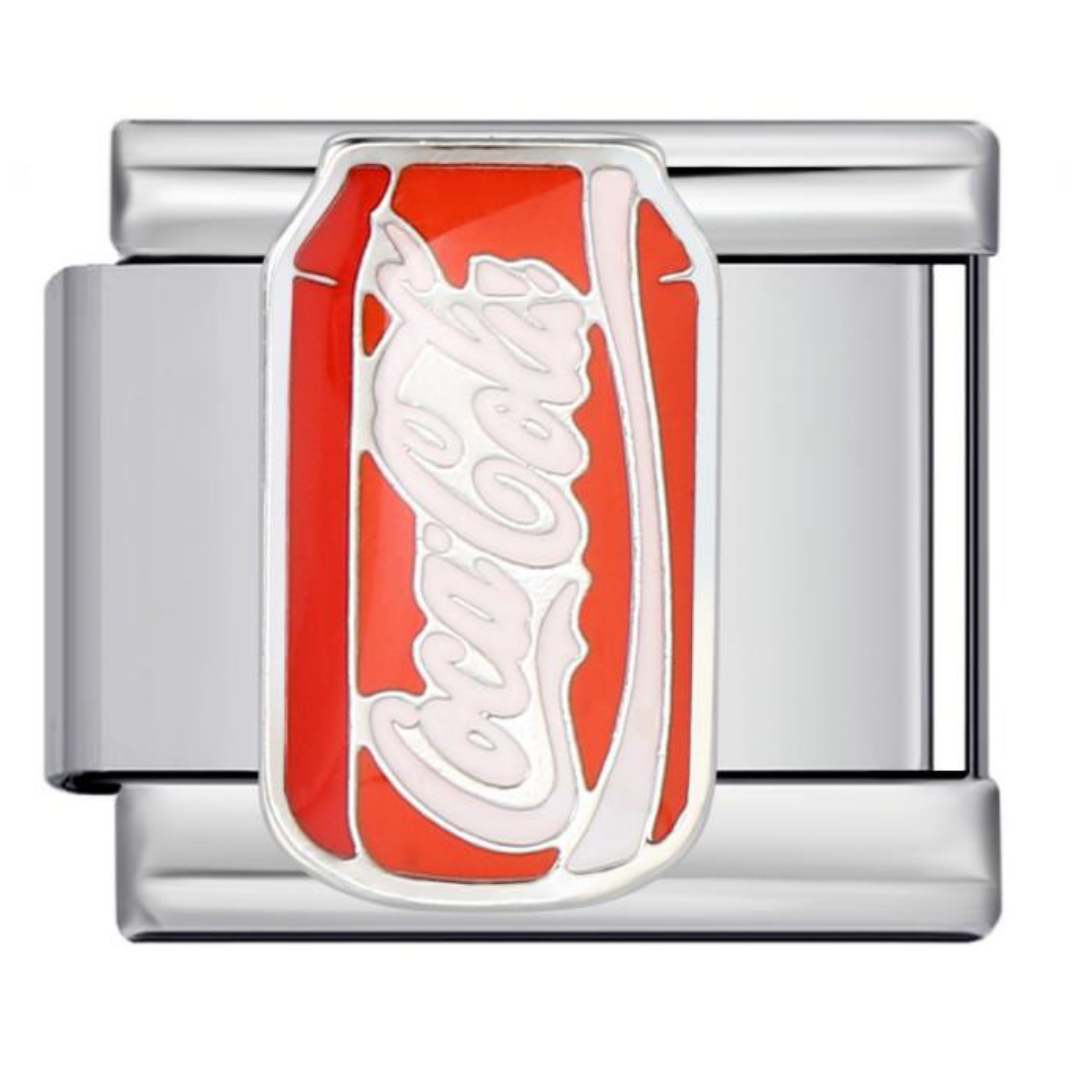 Charm lata de refresco roja esmaltada