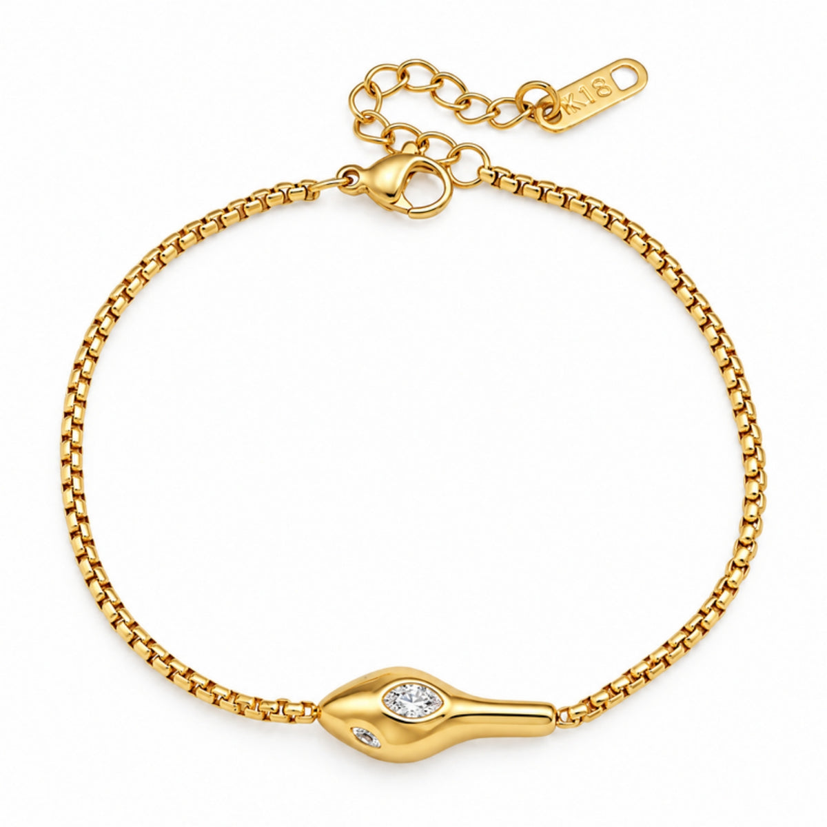 Serpent Bracelet - pulsera dorada con dije de serpiente
