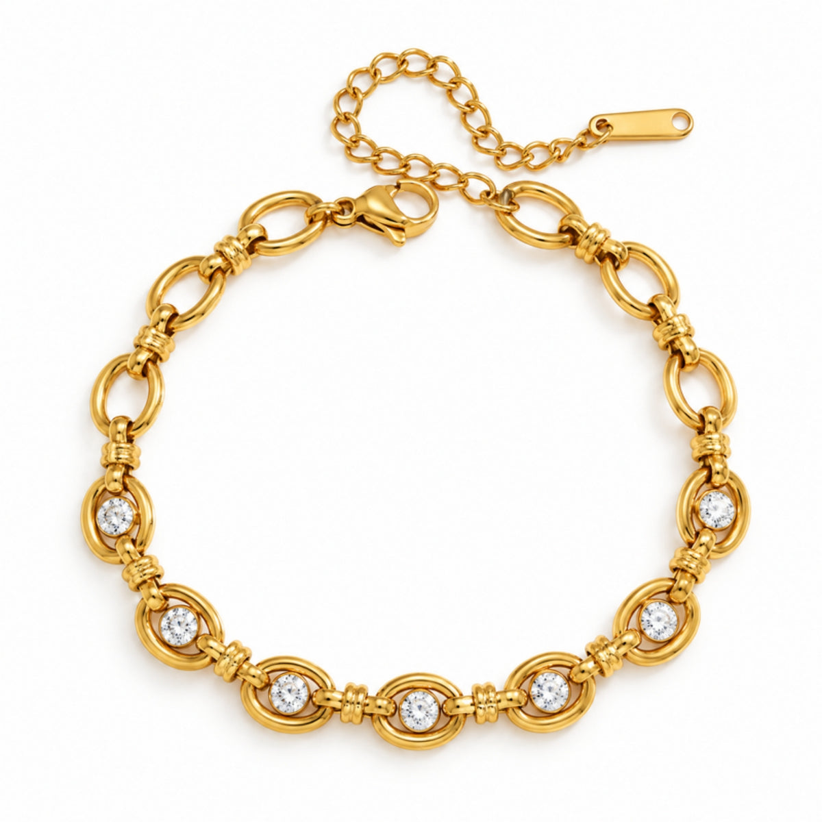 Eclipse Bracelet - pulsera dorada de eslabones con cristales