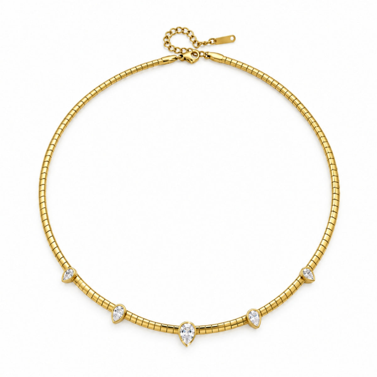 Dewdrop Choker - choker dorado con cristales en forma de gota