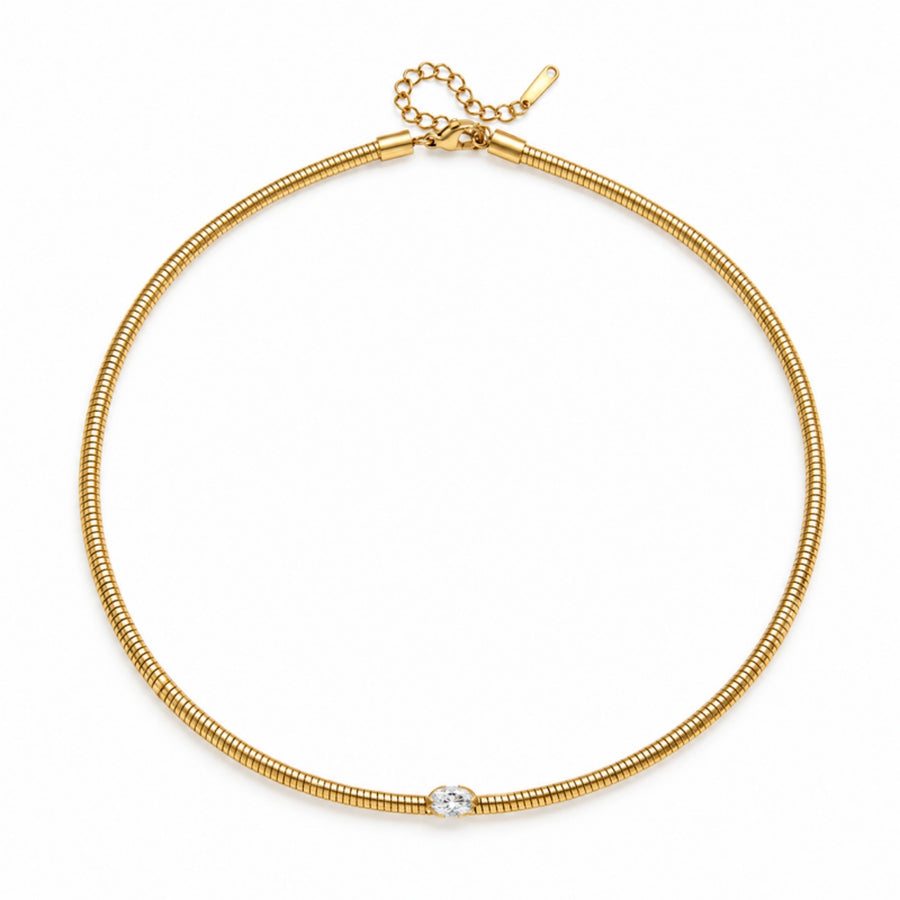 Aria Choker - choker dorado con cristal marquesa