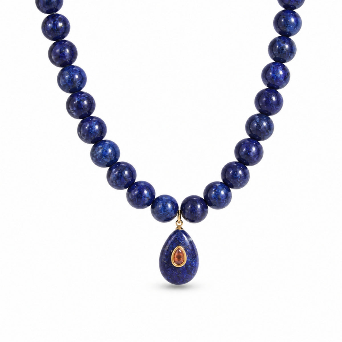 Azure Necklace - collar de cuentas de lapislázuli con dije gota