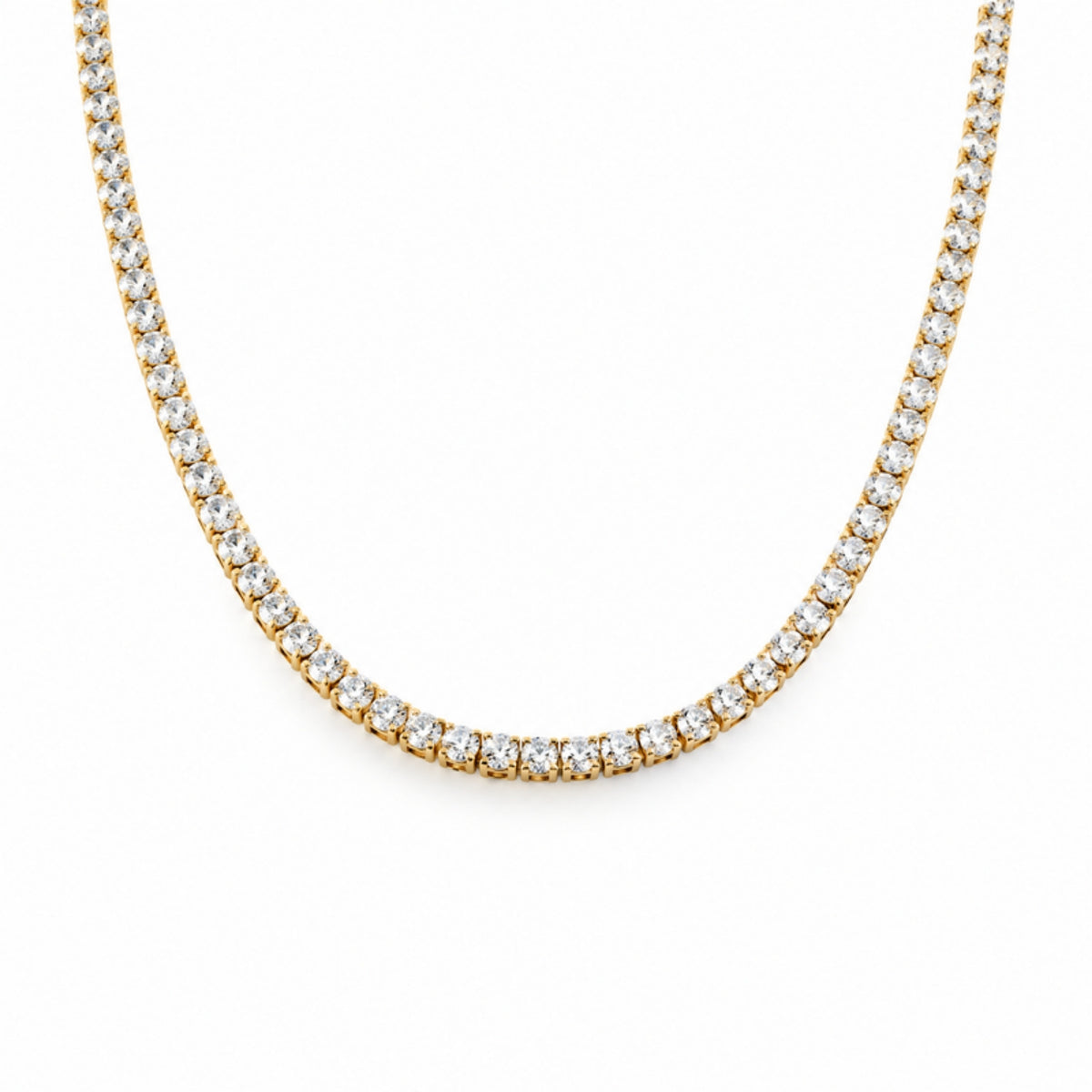 Riviera Necklace - collar tenis dorado con cristales