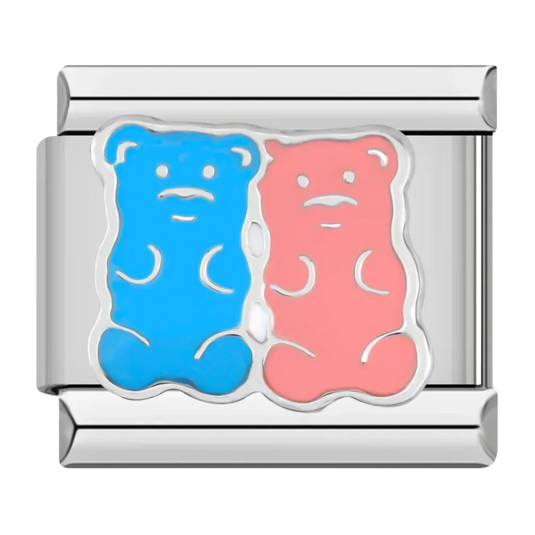 Charm Ositos de Goma Azul y Rosa