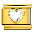 Charm Dorado Corazón Cristal