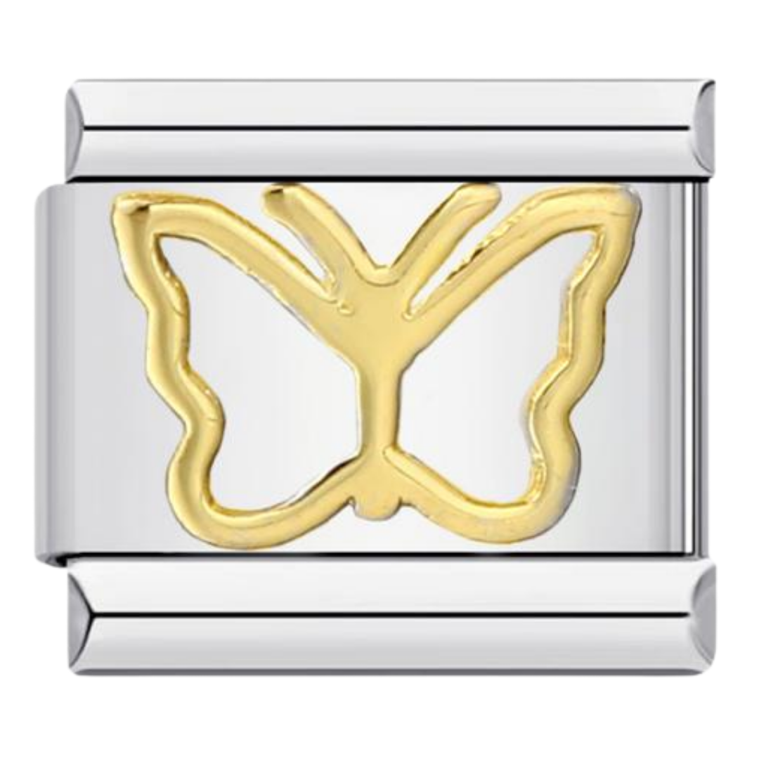 Charm Mariposa Contorno Dorado