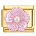 Charm Flor Nácar Rosa