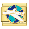 Charm Dorado Avión Viajero