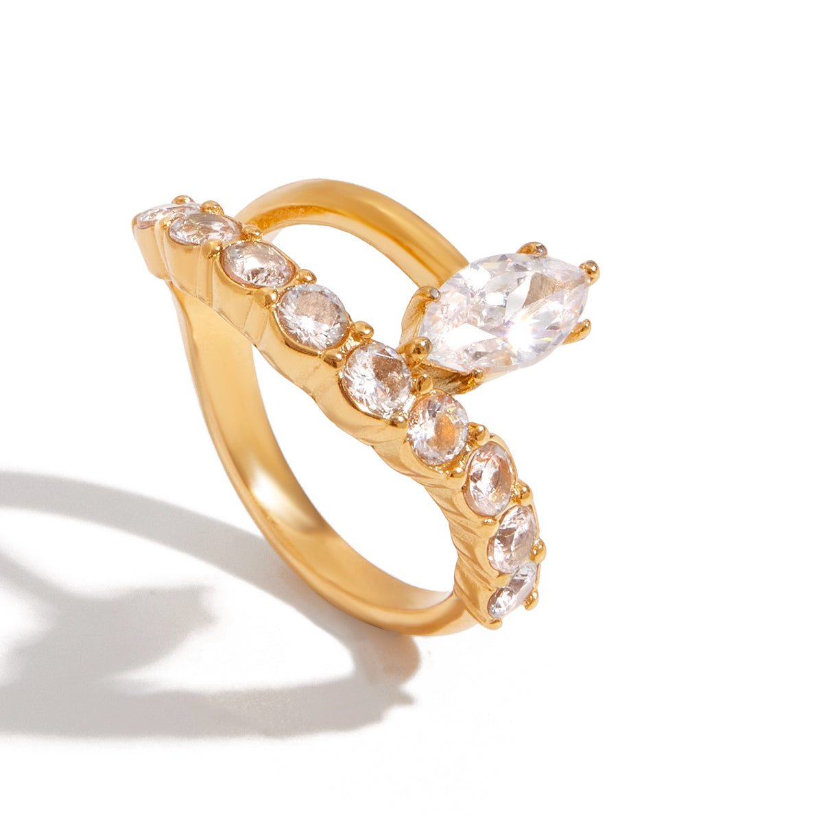 Anillo Doble Banda con Zirconia