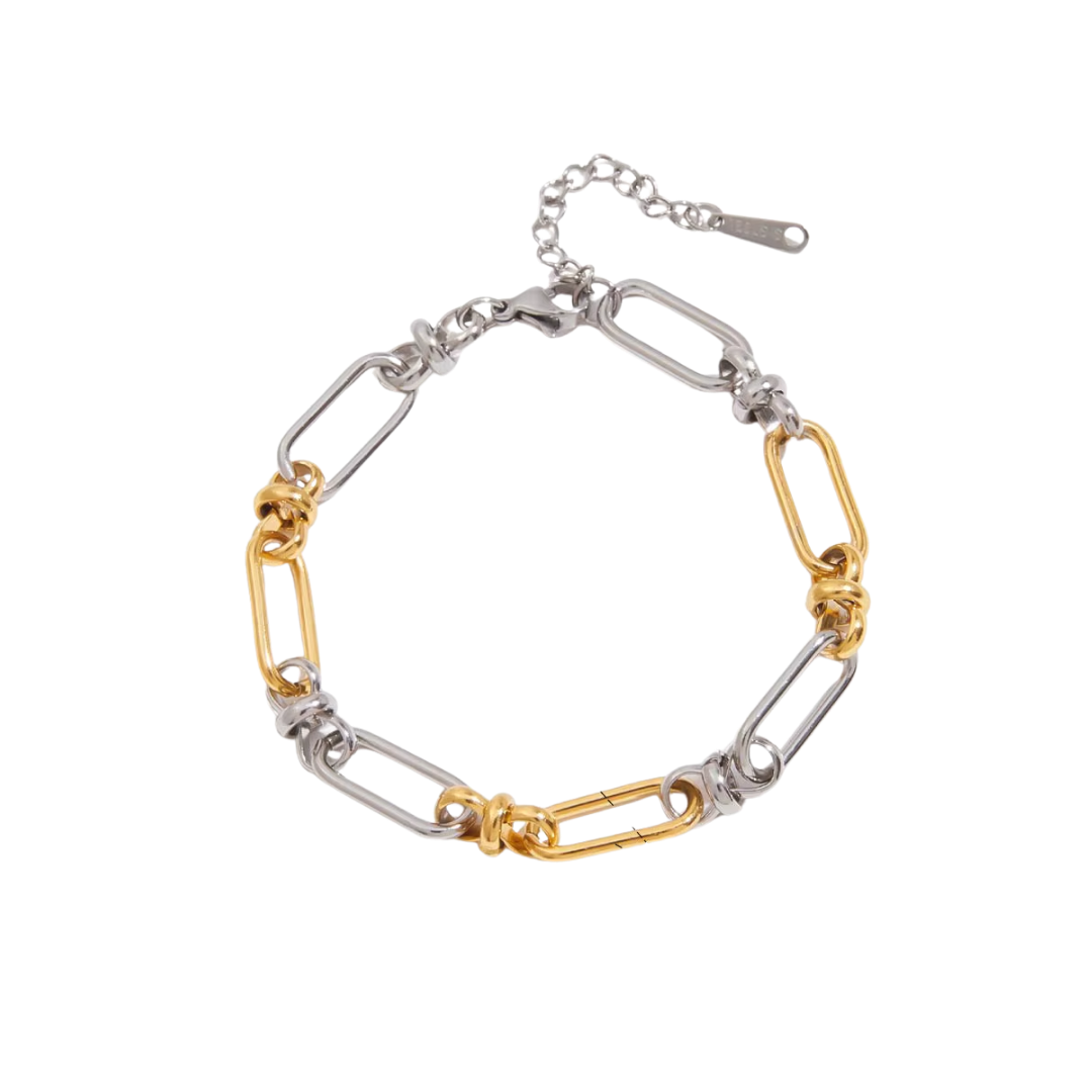 Brazalete clip link bicolor