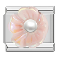 Charm Flor Nácar Rosa