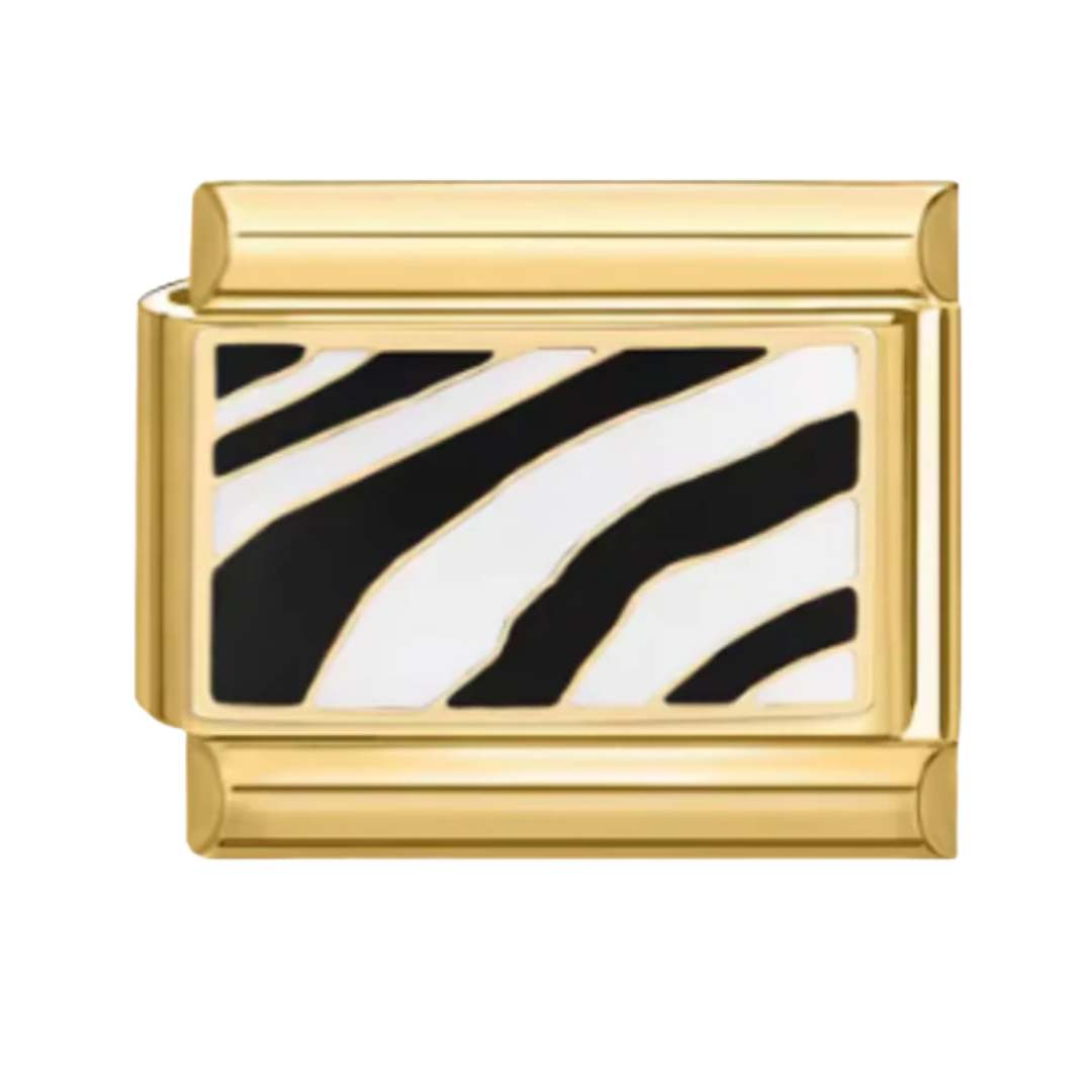 Charm Dorado Animal Print Cebra