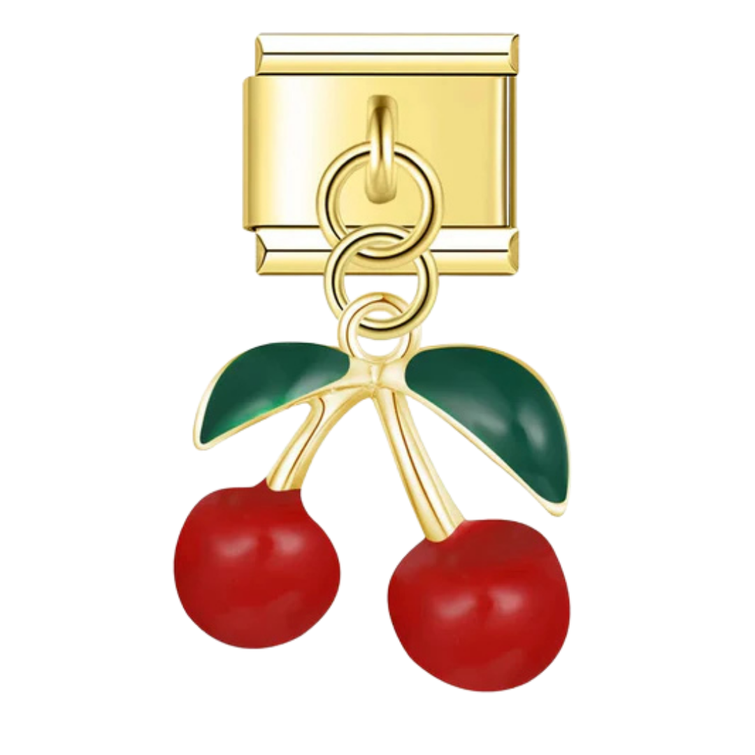 Charm Dorado Cerezas