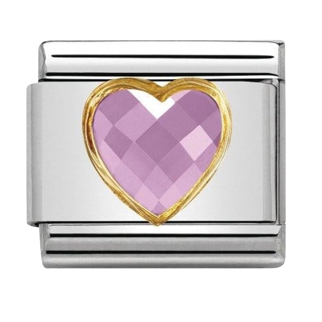 Charm Corazón Cristal Rosa