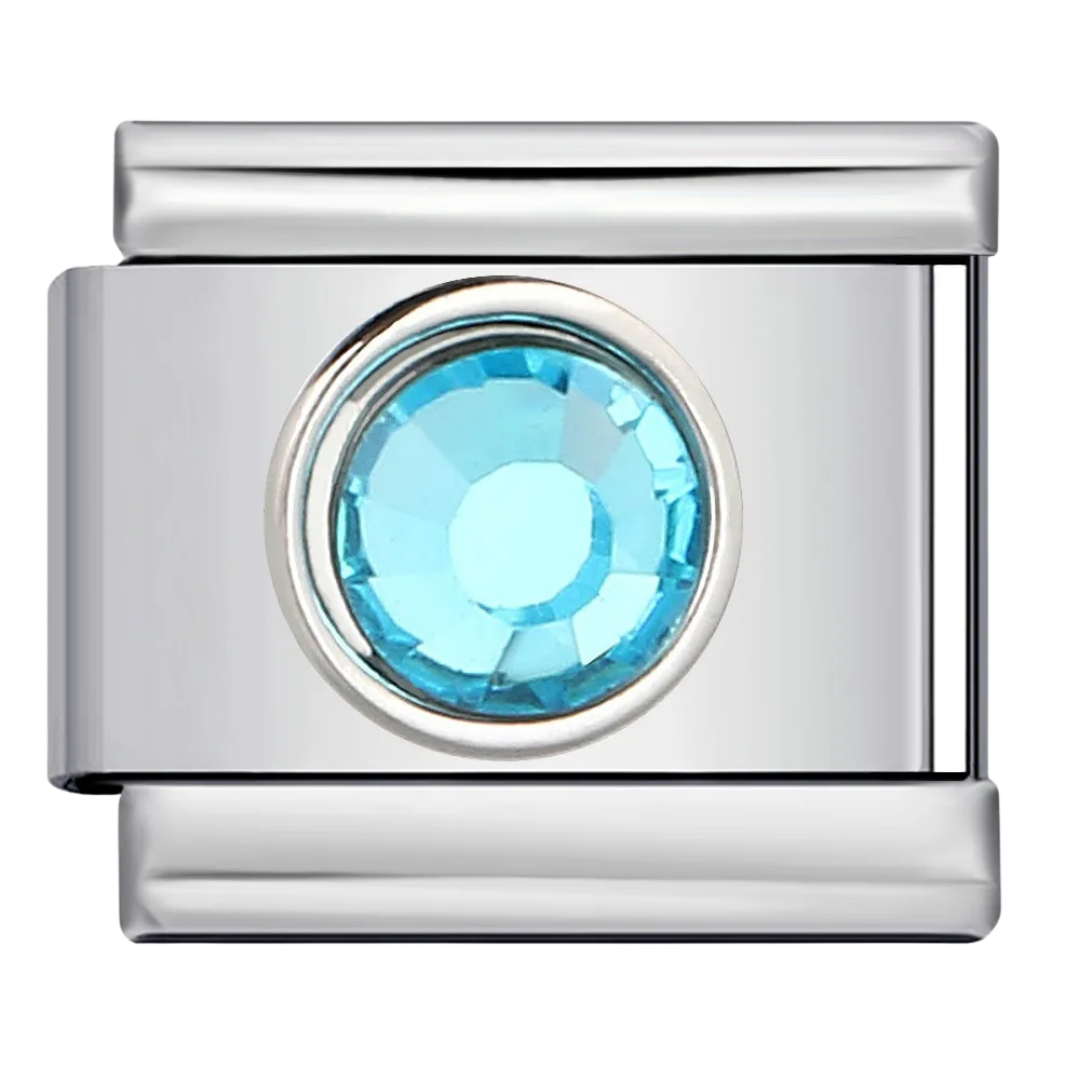 Charm Plateado con Piedra Azul