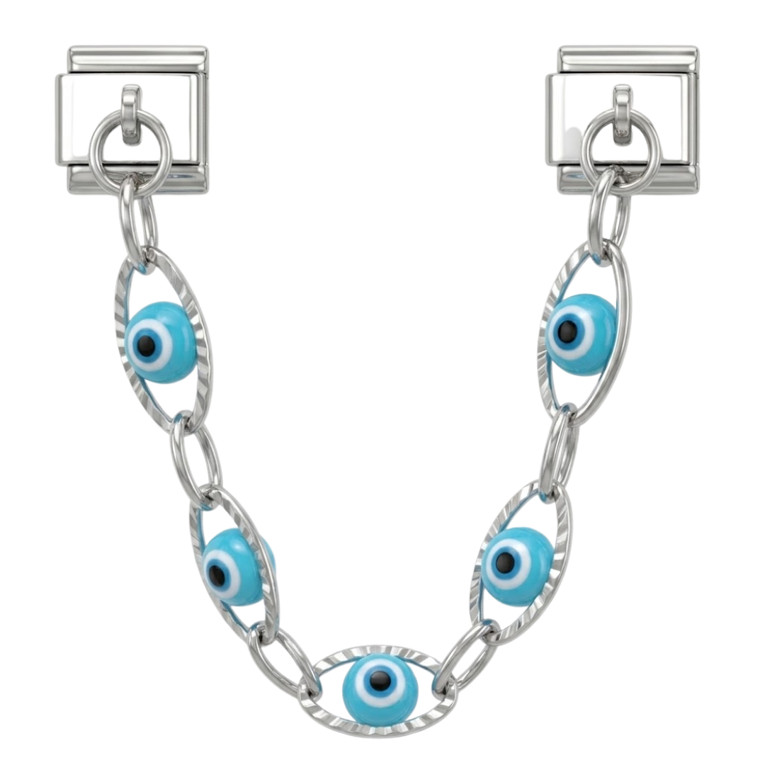 Charm Doble Cadena Ojos Turcos