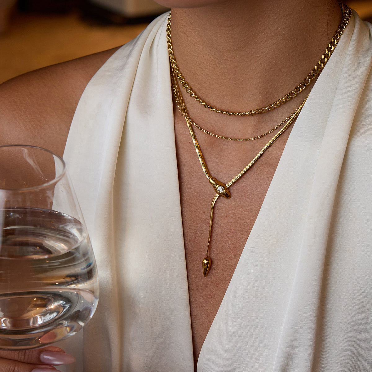 Collar Dorado Serpiente