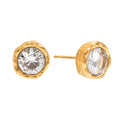 Aretes Dorados con Zirconia redondas