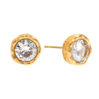 Aretes Dorados con Zirconia redondas