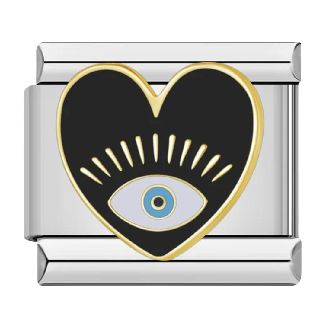 Charm Corazón Negro Ojo Turco