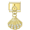 Charm Colgante Concha Dorada con Cristales