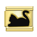 Charm Dorado Gato Negro