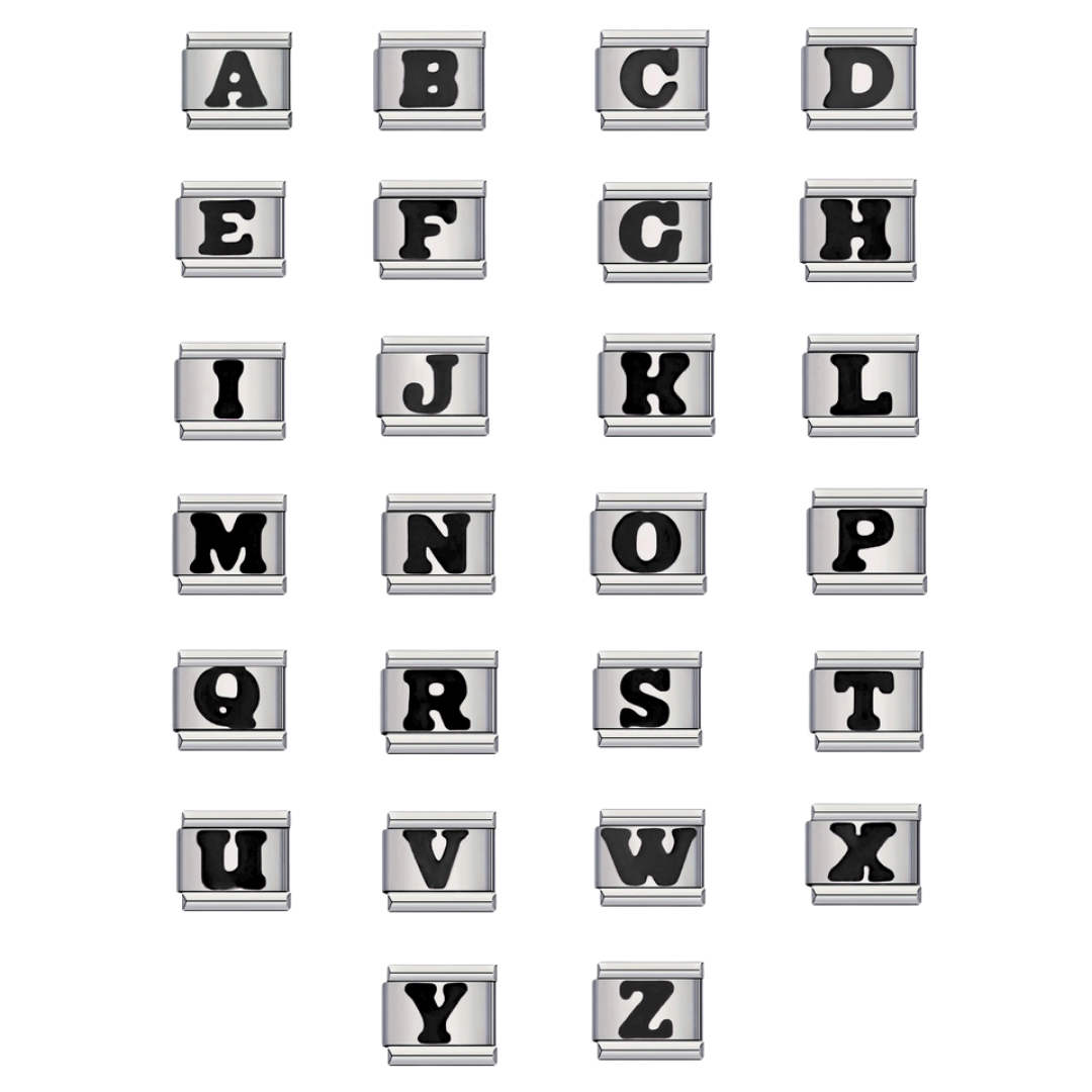 Charm Letras Negras Alfabeto