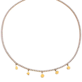 Collar Tennis con Dijes Dorados