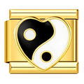 Charm Dorado Corazón Yin Yang
