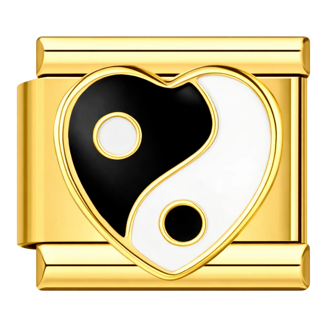 Charm Dorado Corazón Yin Yang