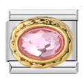 Charm Piedra Ovalada Rosa