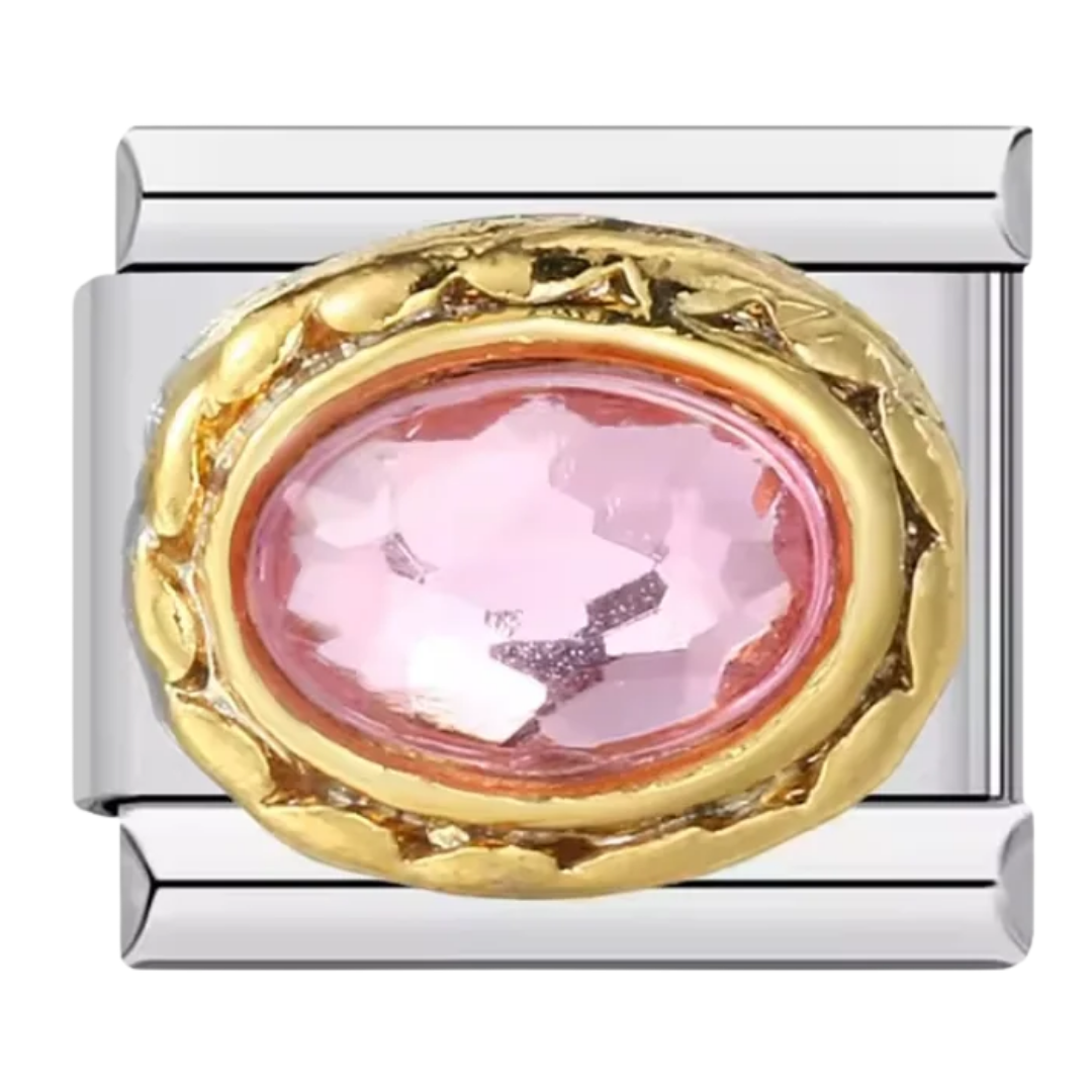 Charm Piedra Ovalada Rosa