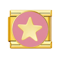 Charm Estrella Dorada Fondo Rosa
