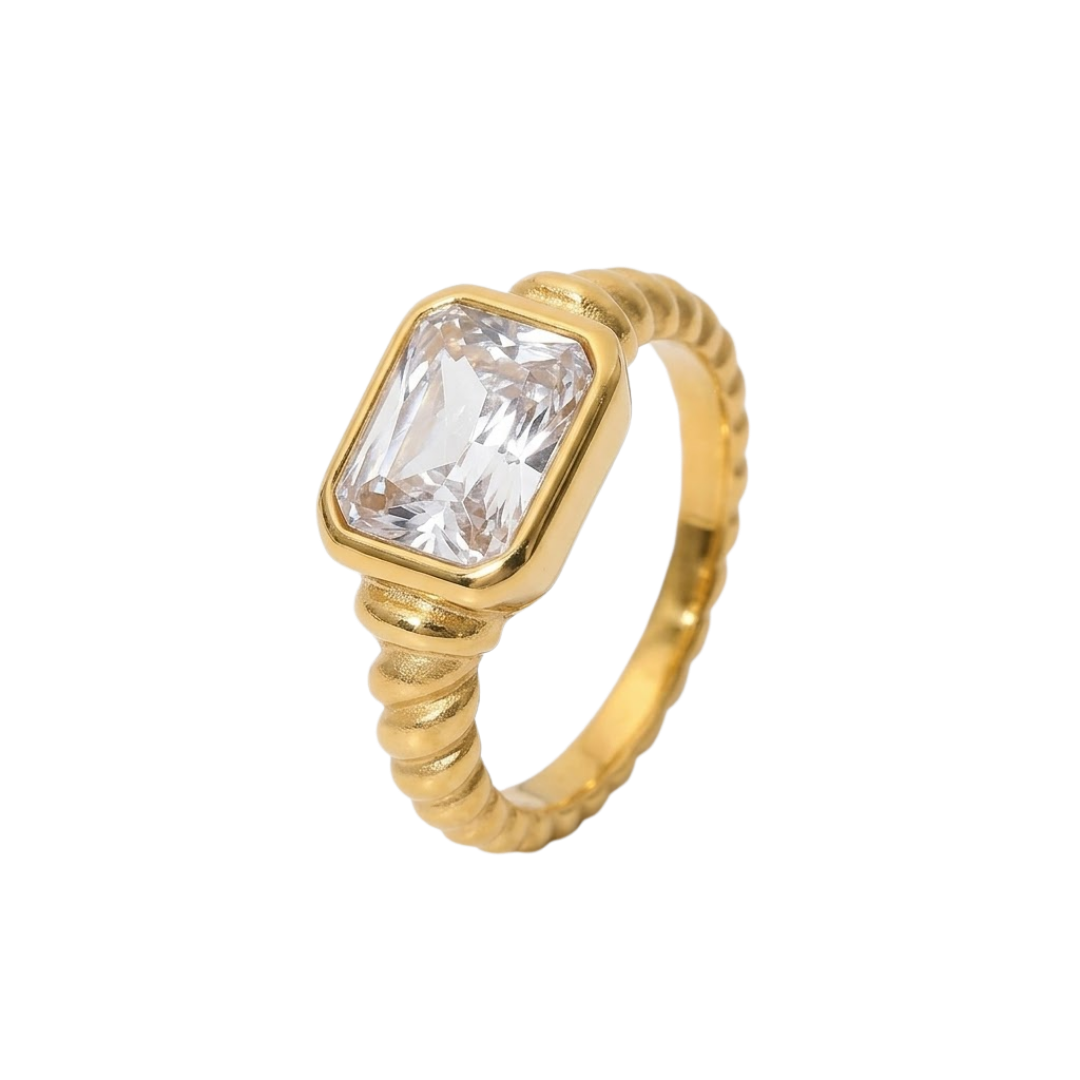 Anillo Trenzado con Zirconia