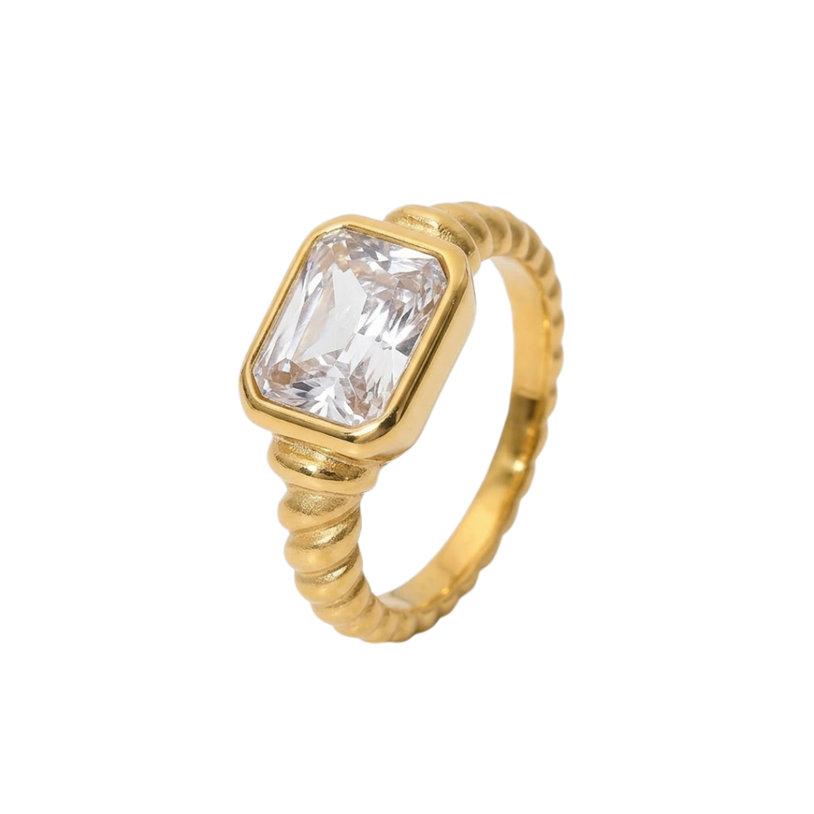 Anillo Trenzado con Zirconia