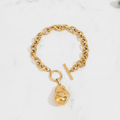 Pulsera Cadena con Dije Piedra Dorada