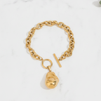 Pulsera Cadena con Dije Piedra Dorada