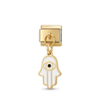 Charm Colgante Dorado Mano de Fátima Blanca