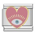 Charm Corazón Rosa con Ojo